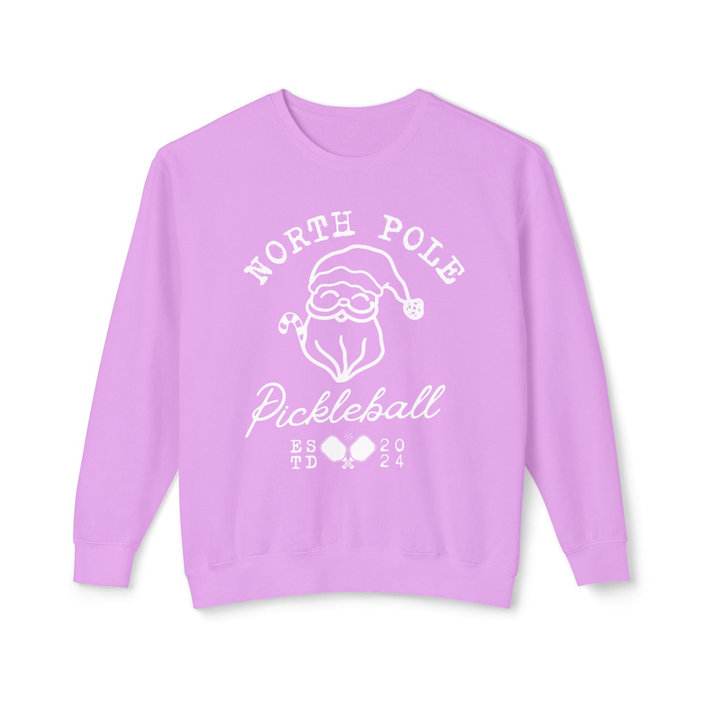 North Pole Pickleball Lightweight Garment Dyed Crew - can personalize sleeves