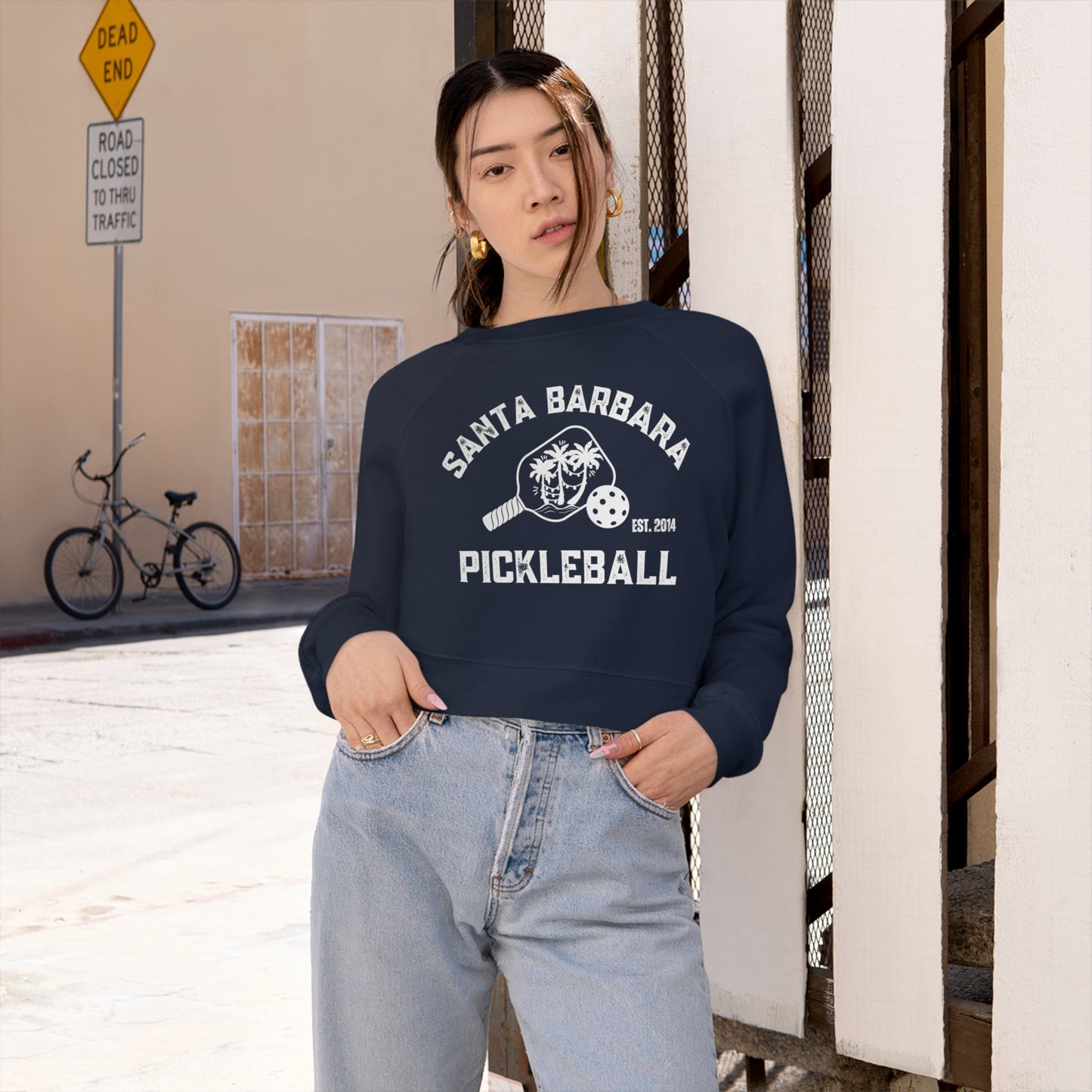 Santa Barbara Pickleball Women's Cropped Fleece Pullover