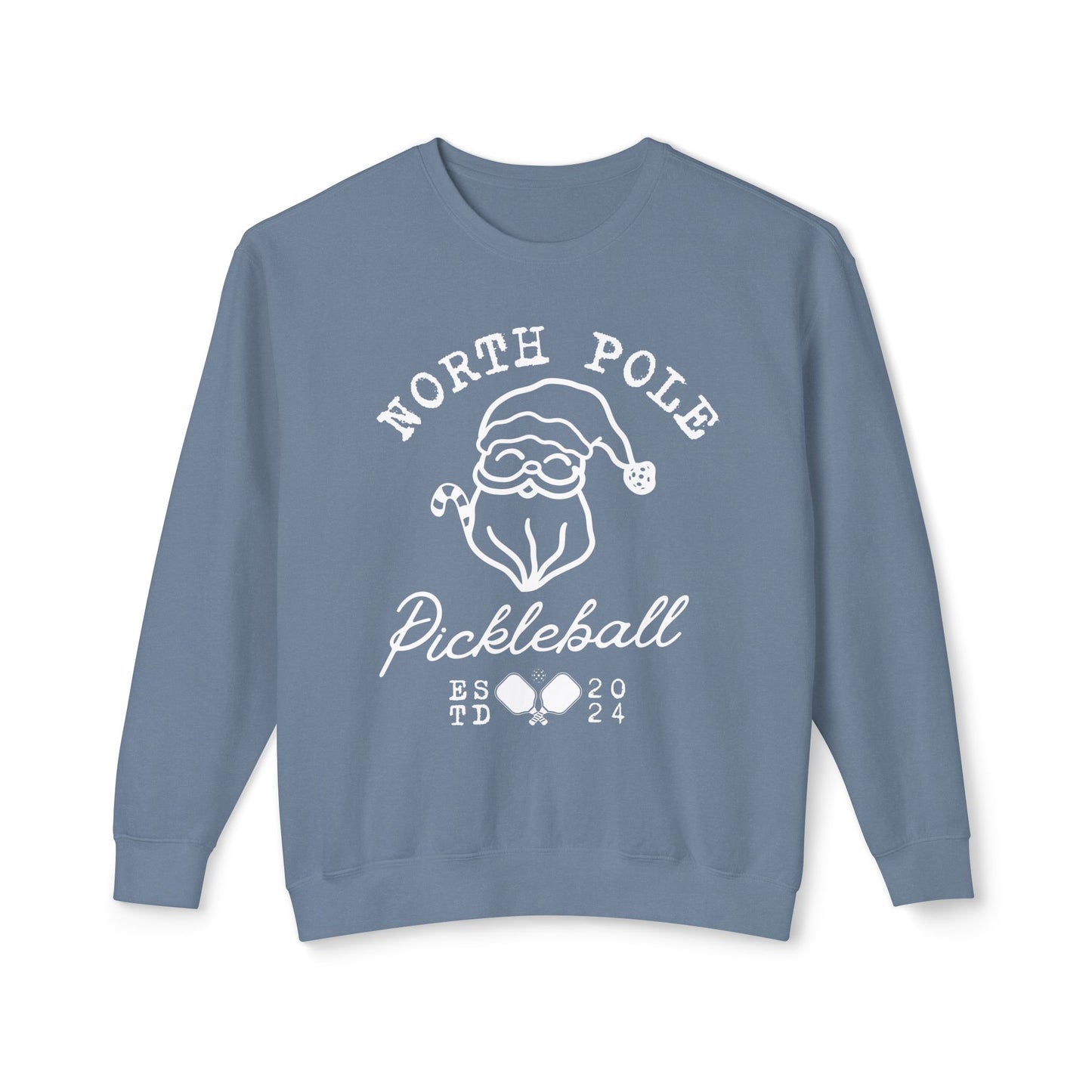 North Pole Pickleball Lightweight Garment Dyed Crew - can personalize sleeves