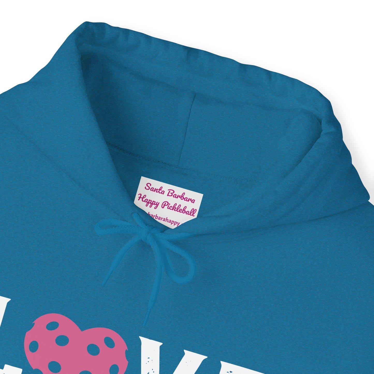 Del Webb Pickleball LOVE Hoodie - 3 pickleball hearts sleeve - can customize sleeves & back - add in notes