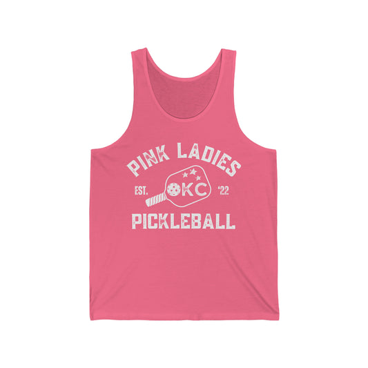 Pink Ladies Pickleball - Unisex Jersey Tank Customize Back