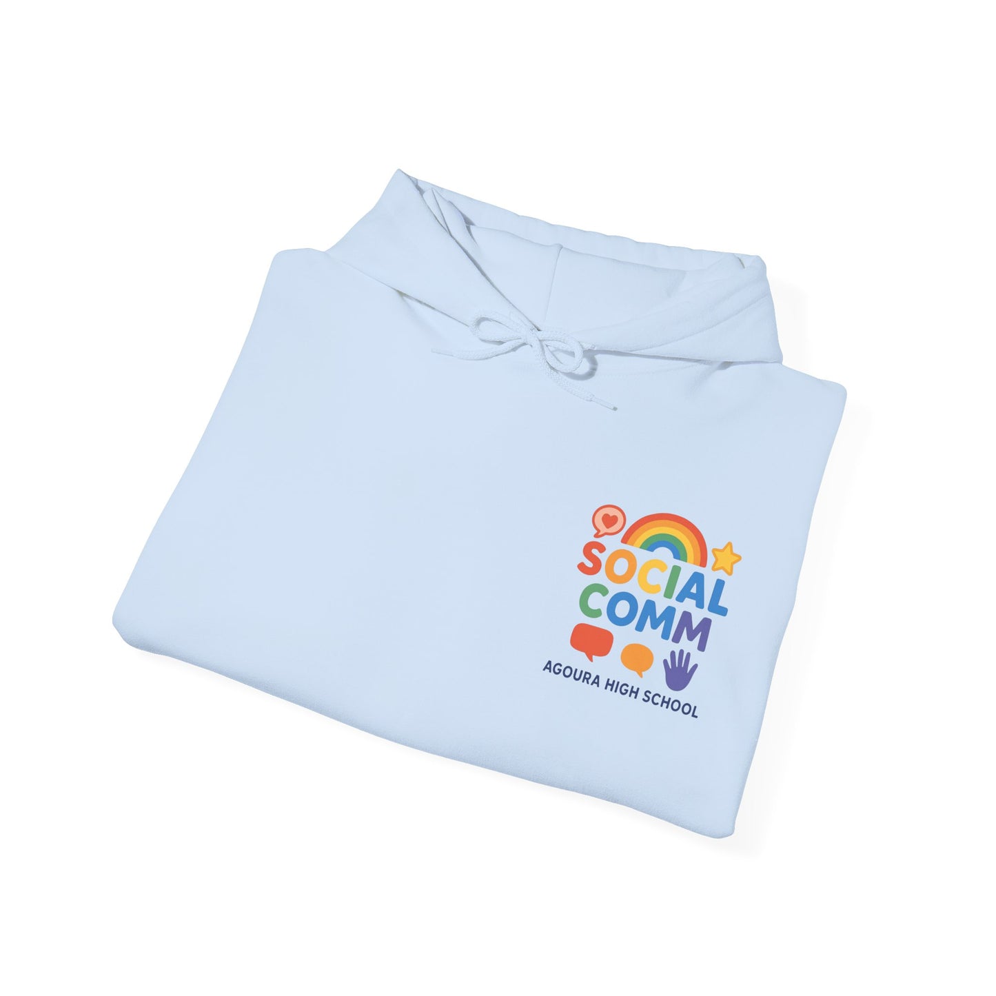 SOCIAL COMM Unisex Hoodies 50/50 blend Gilden 2 sided print