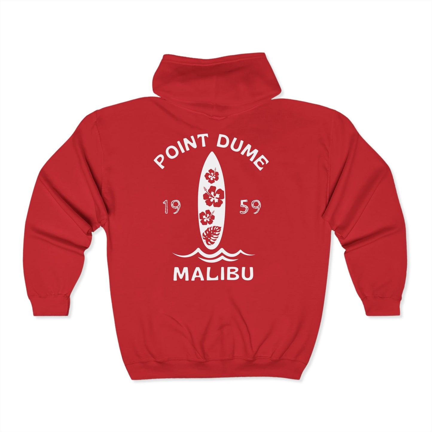 1959 Point Dume Surf Hoodie - Unisex Full Zip Sweatshirt