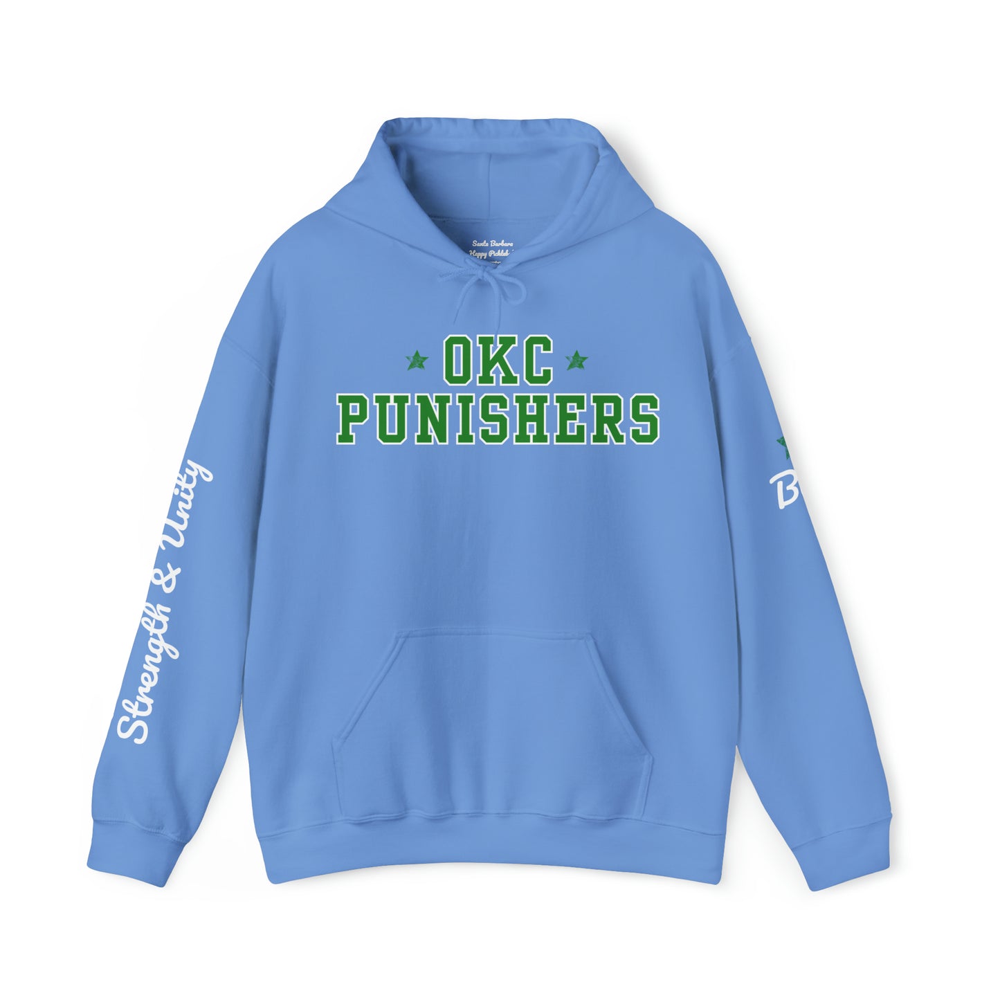 OKC Punishers Hoodie w/ Stars Green Letters - customize sleeve & back