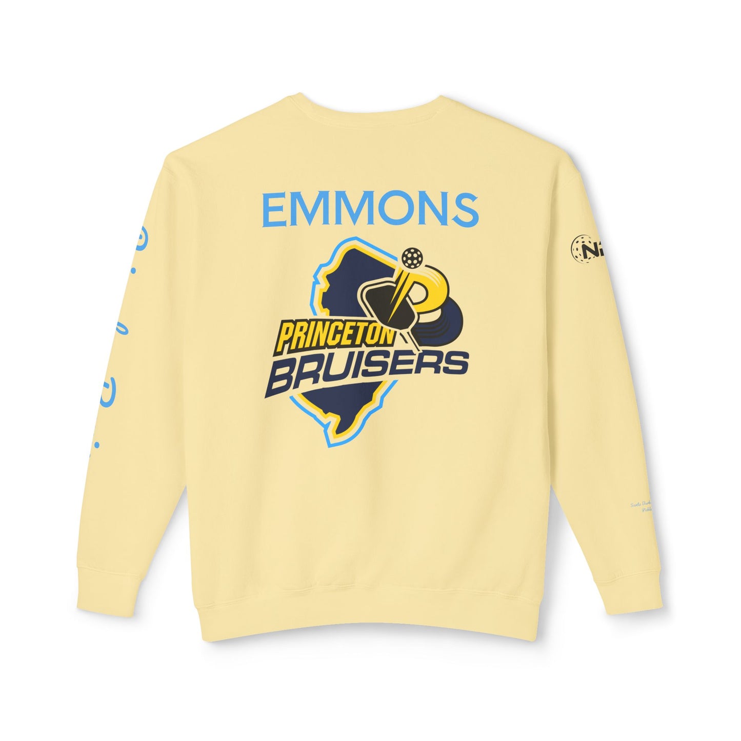Princeton Bruisers Garment Dyed Customized Beach Crew. Customize back