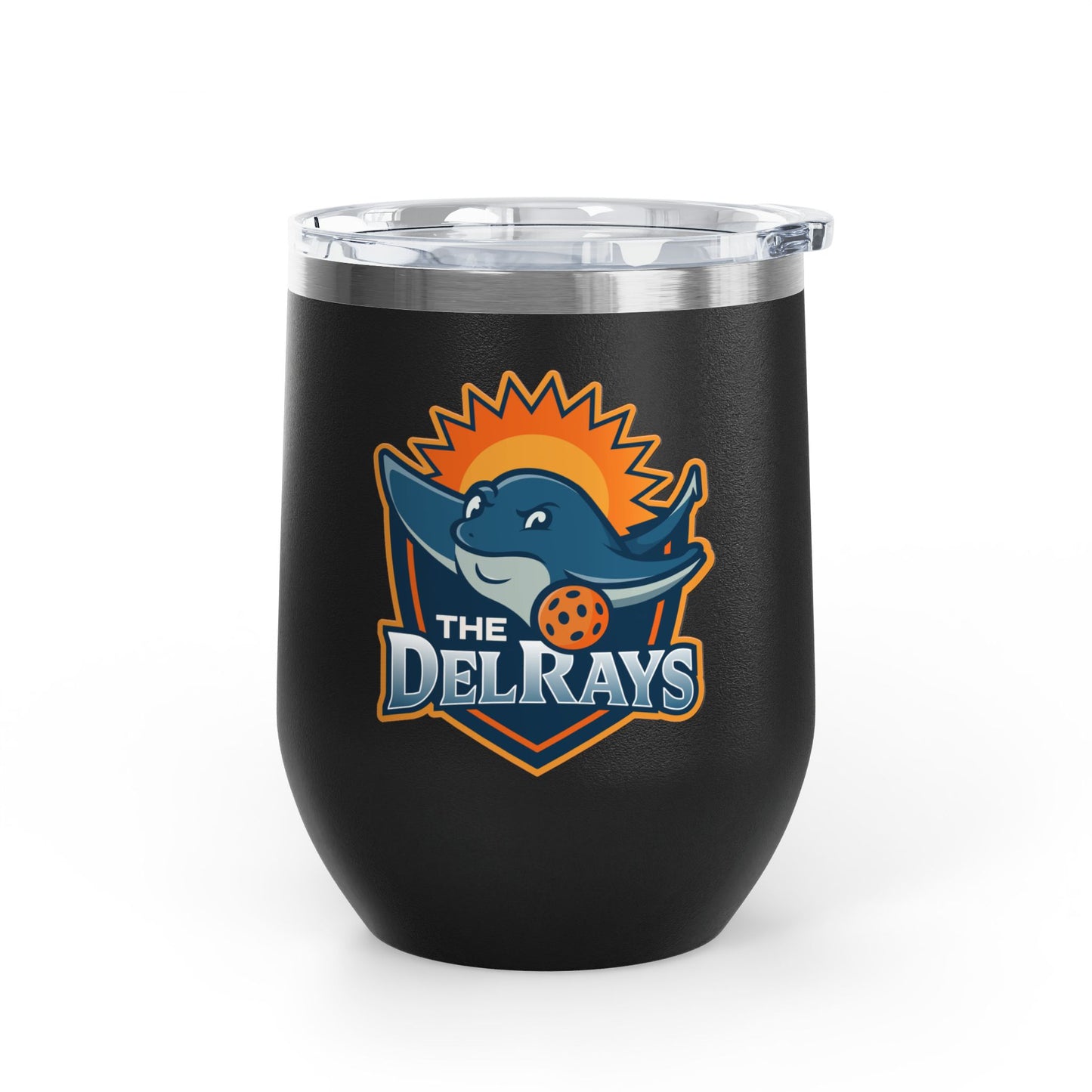 The Del Rays/US Legends Pickleball 2- sided logo Wine Tumbler, 12oz