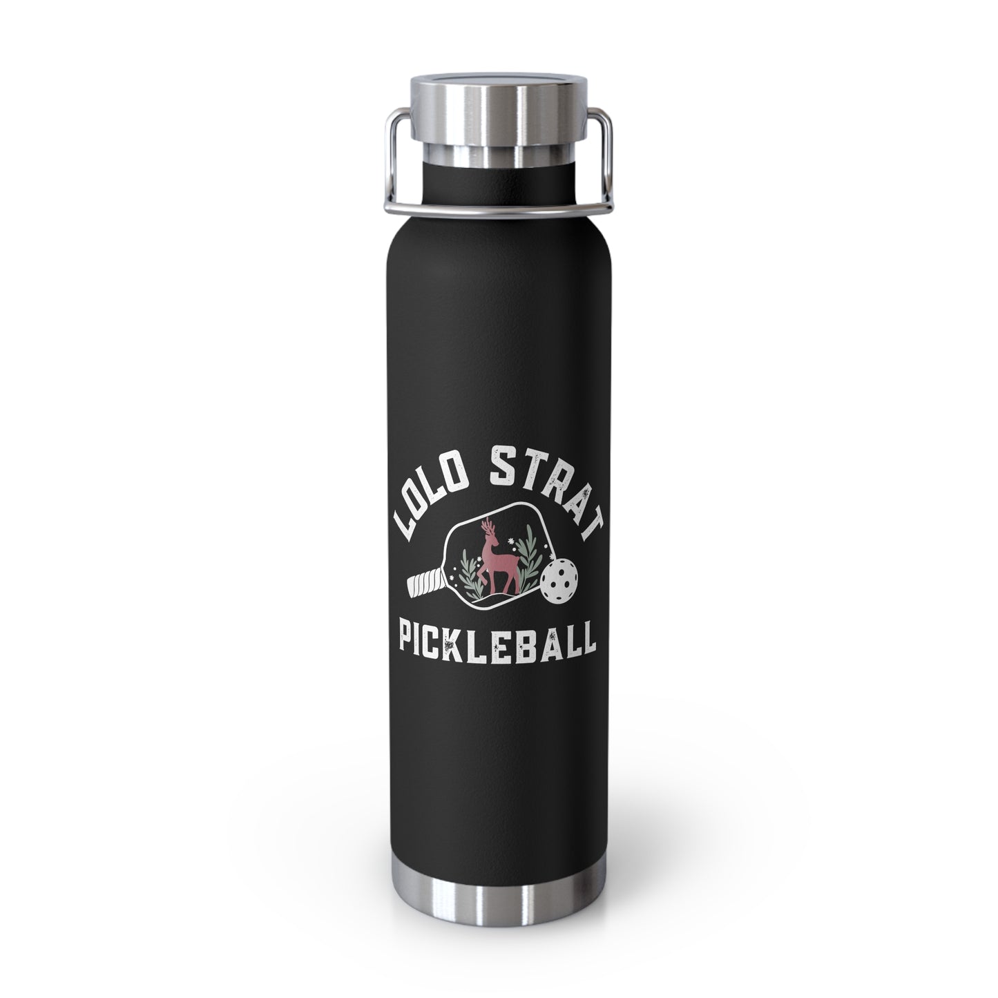 LOLO Strat Winter Deer Pickleball - Copper Vacuum Insulated Bottle, 22oz