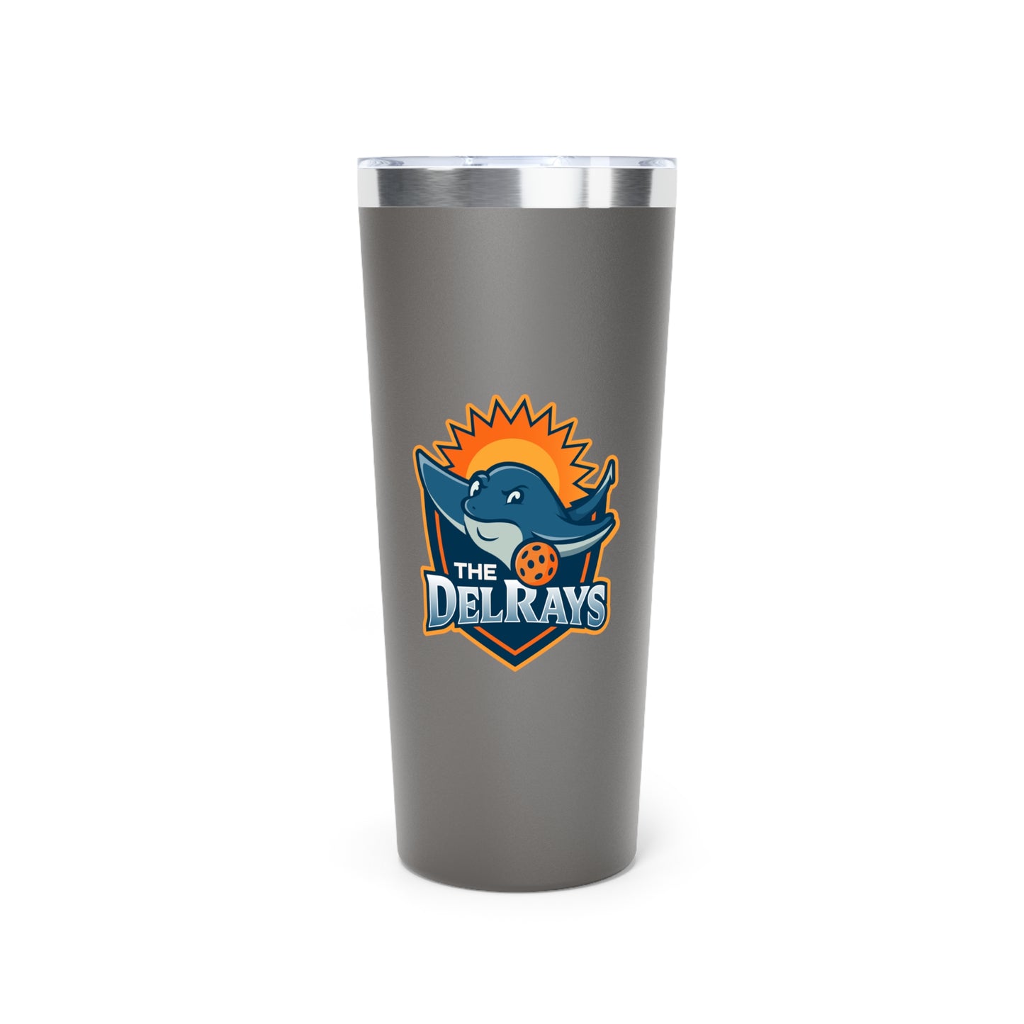 The Del Rays/US Legends Pickleball League - 2 sided logos - Copper Vacuum Insulated Tumbler, 22oz