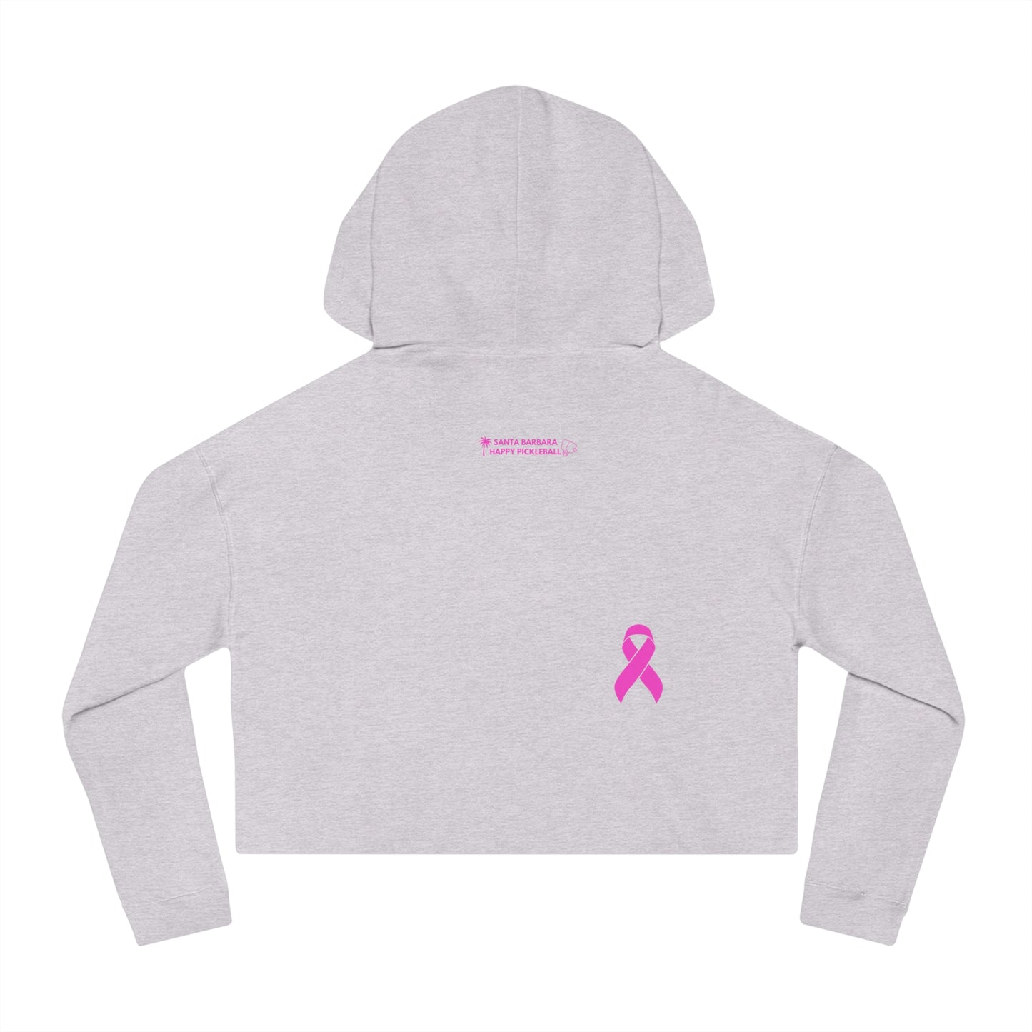 NPL Championship Weekend w/ Ribbon Hot Pink - Women’s Cropped Hooded Sweatshirt