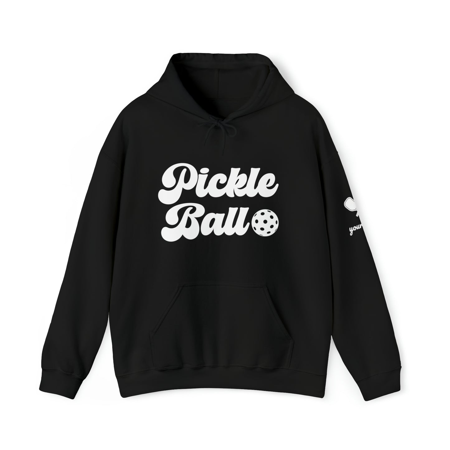 Retro Pickleball Hoodie - customize sleeves & back, add in notes