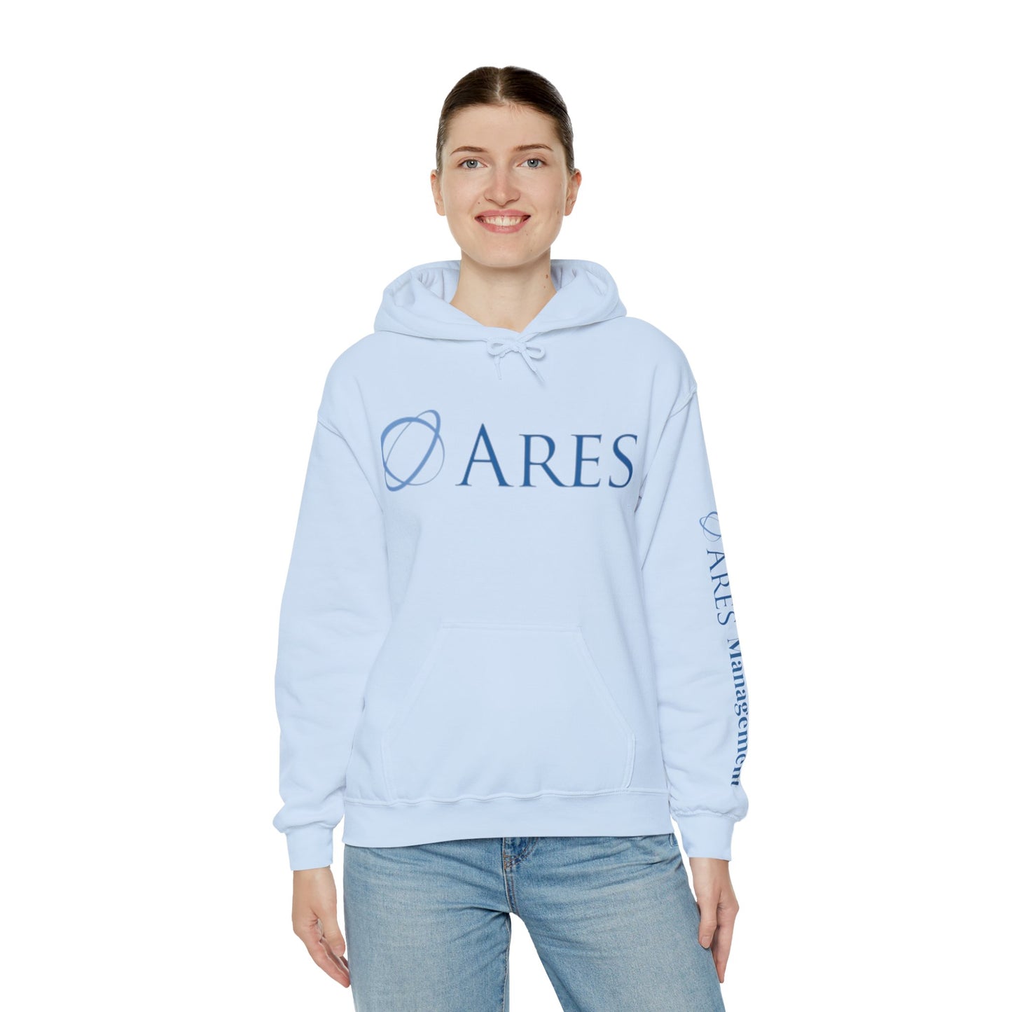 Ares Management Unisex 50/50 Hoodie - w/ sleeve logo