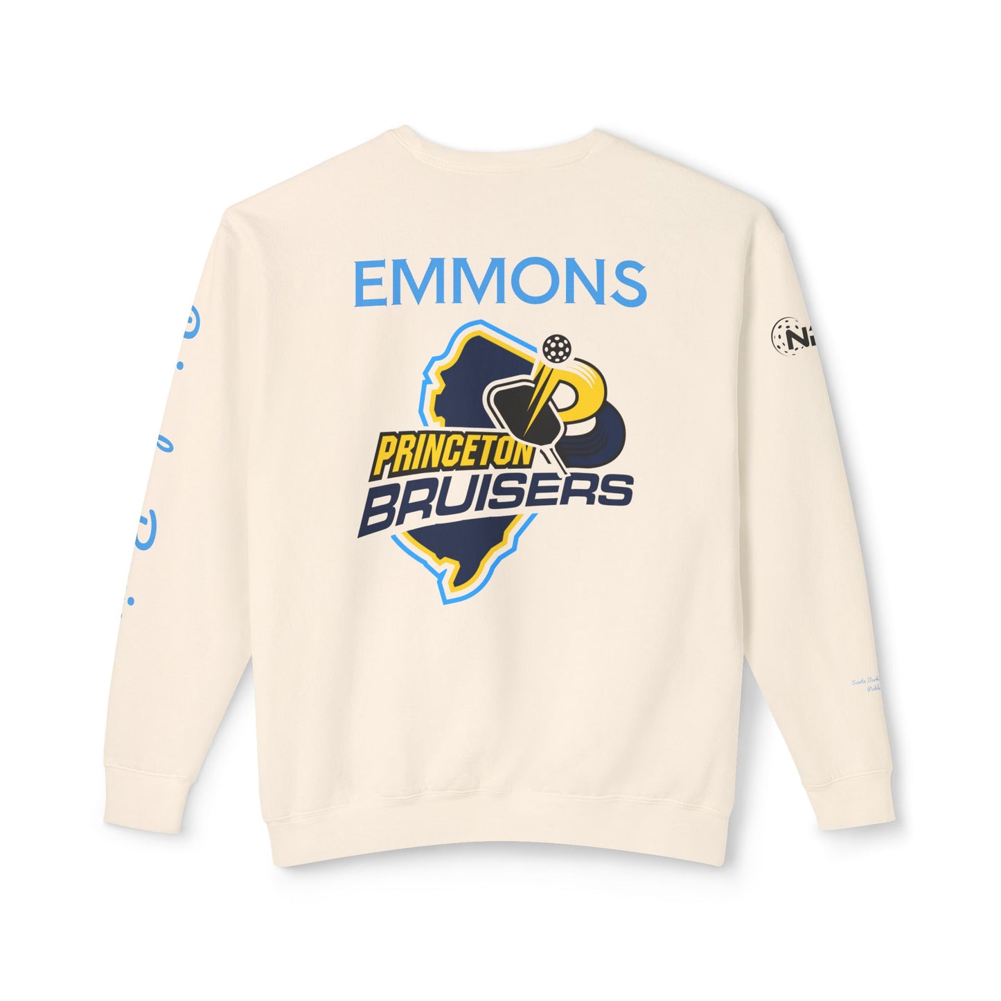 Princeton Bruisers Garment Dyed Customized Beach Crew. Customize back