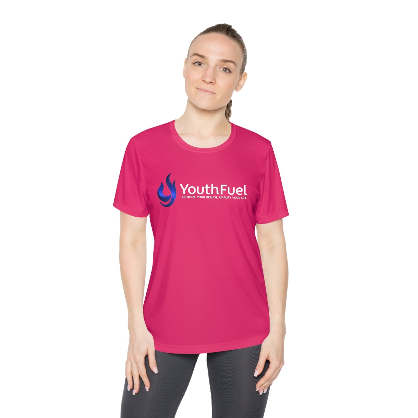 YouthFuel - SPF 40, Ladies Moisture Wicking Competitor Tee (Gamma Logo added)