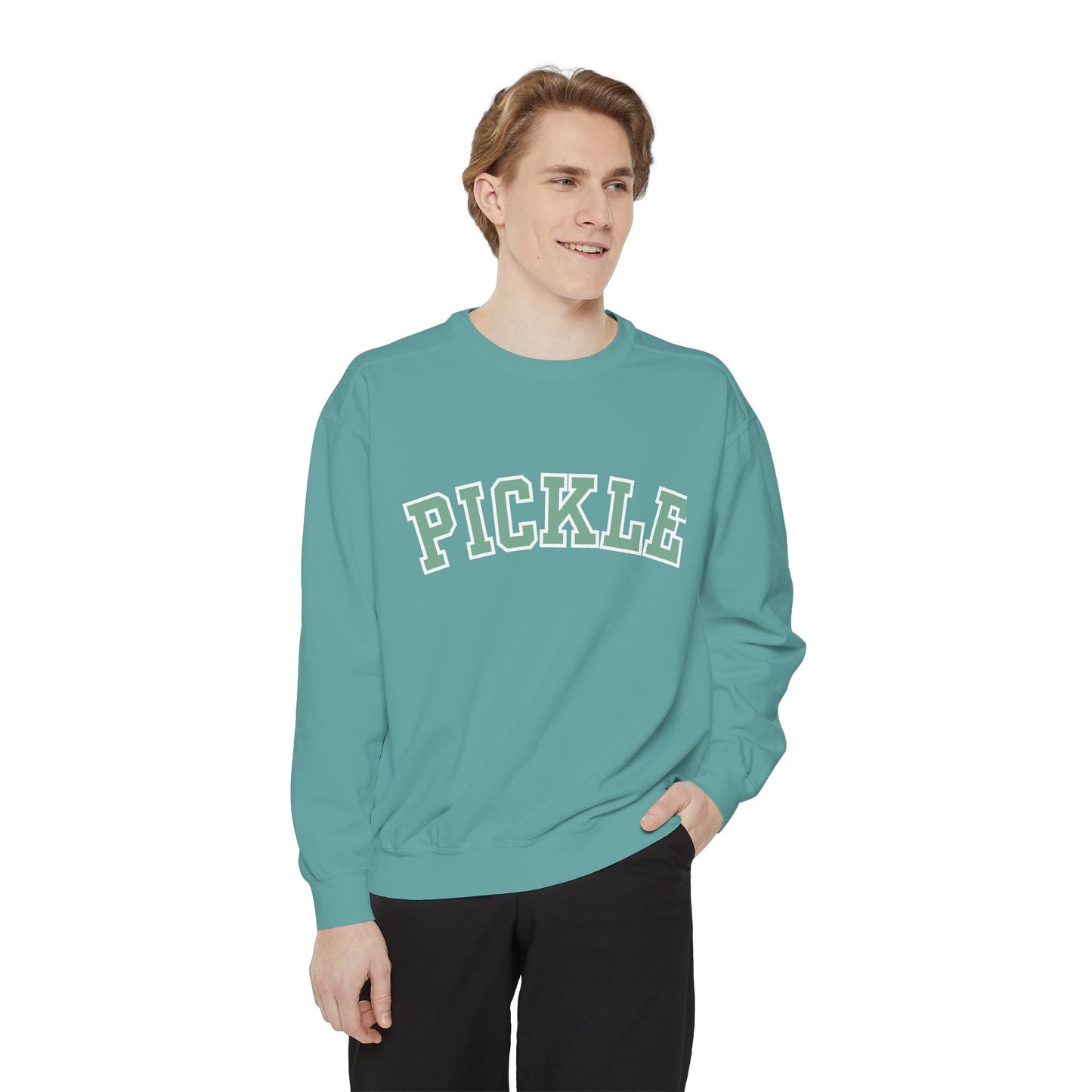 PICKLE Garment Dyed Collegiate - Medium Weight Crew - can customize back
