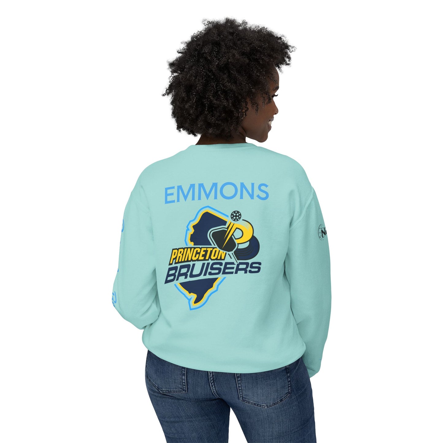 Princeton Bruisers Garment Dyed Customized Beach Crew. Customize back
