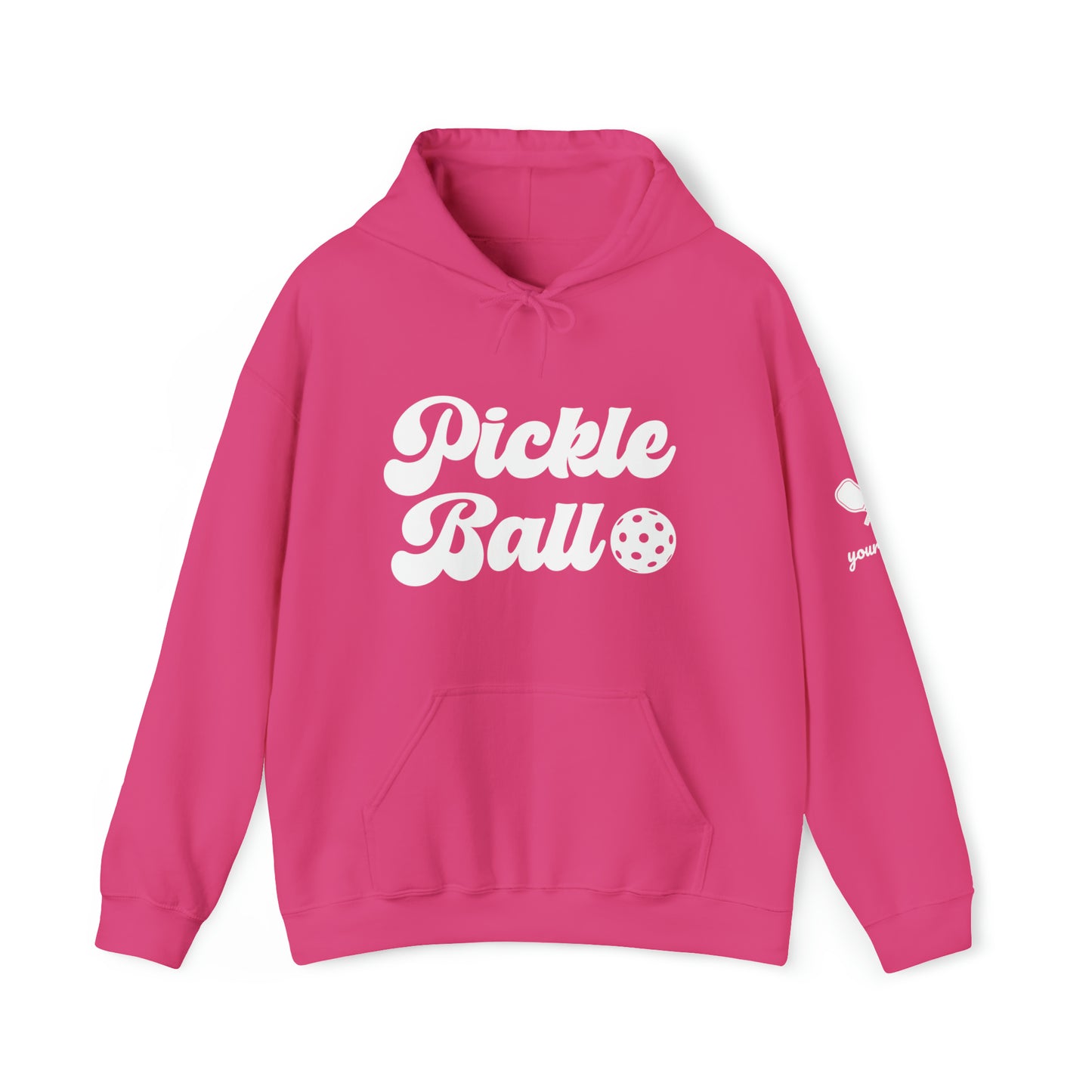 Retro Pickleball Hoodie - customize sleeves & back, add in notes