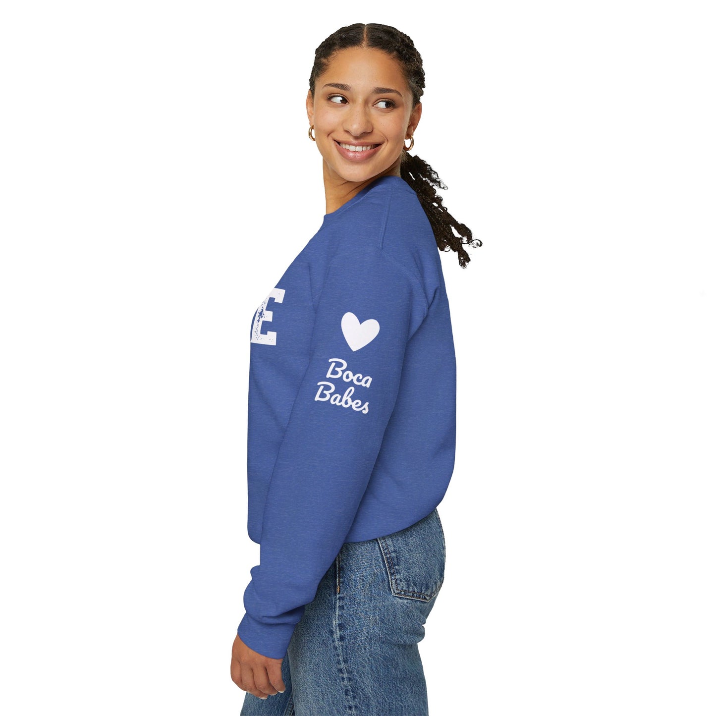 Boca Babes - 50/50 Plush - (heathered & solid colors) personalize sleeve and or back