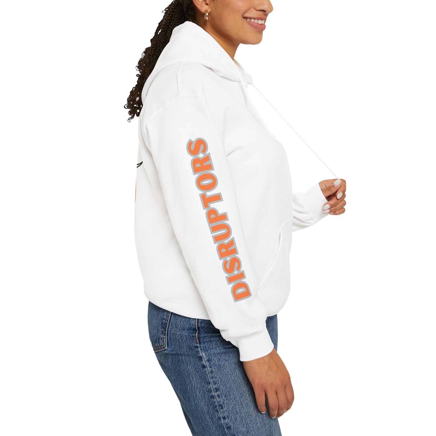Detroit Disruptors Unisex Hoodie - Customize Sleeve or Back w/ Name - 50% cotton/poly (add in instructions)