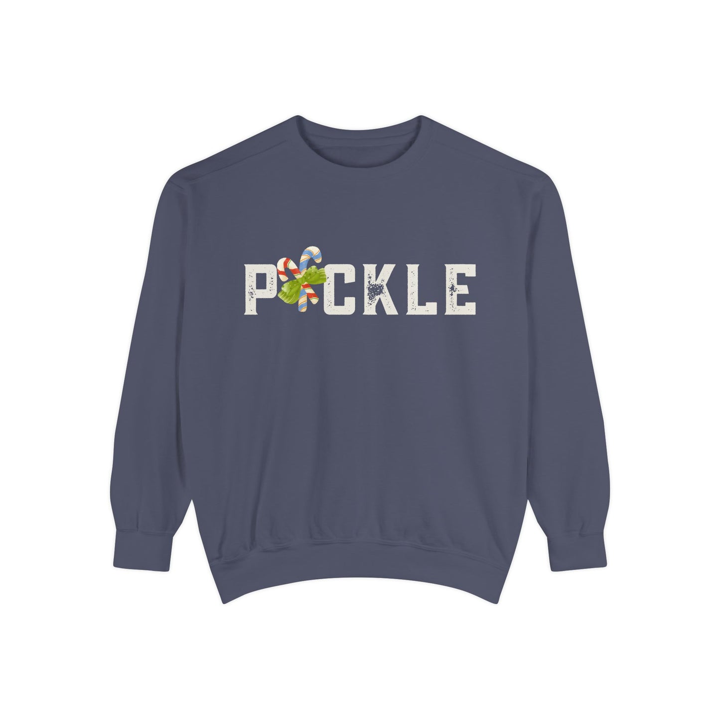 PICKLE Candy Cane MEDIUM weight Garment Dyed, Unisex Crew-Can customize back