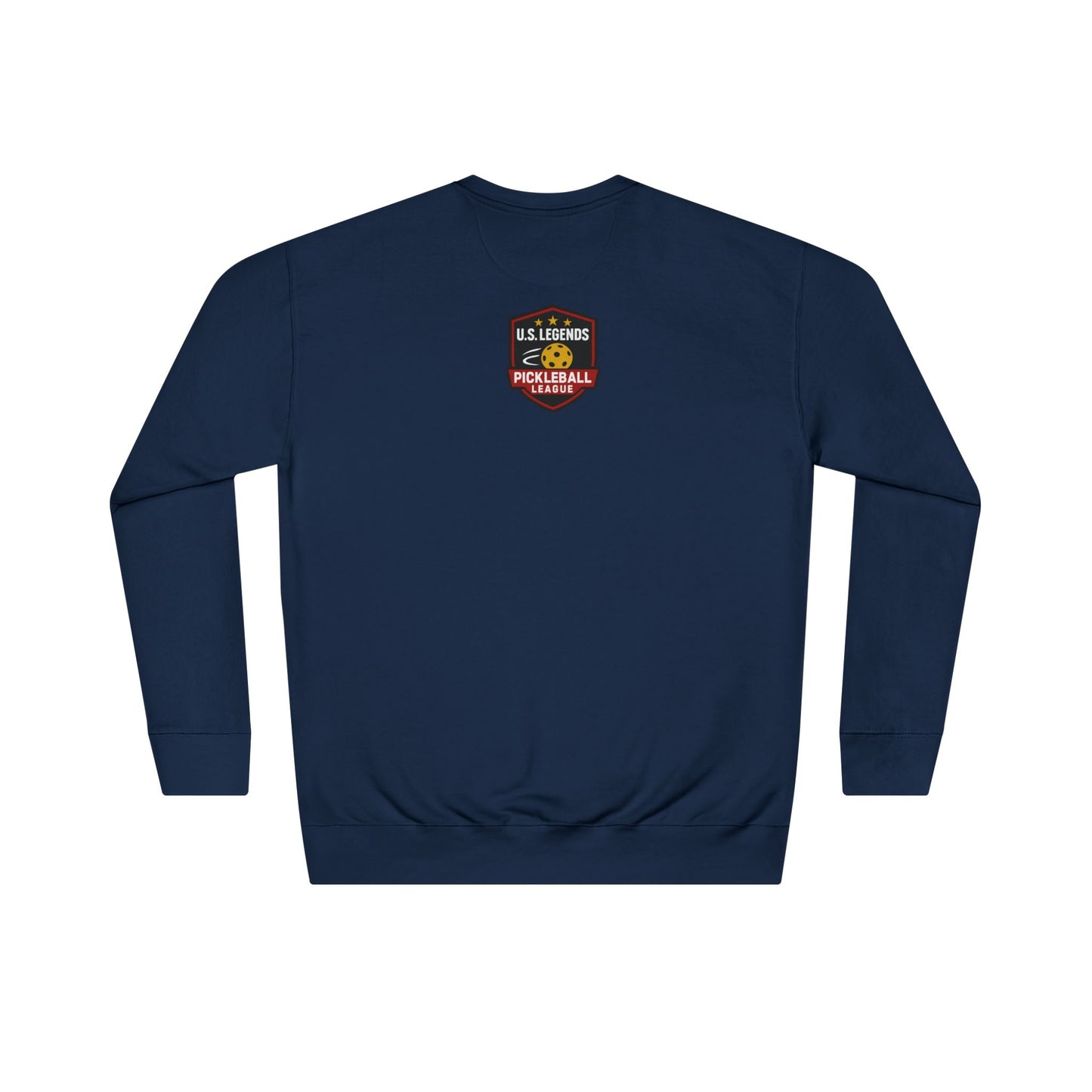 The Del Rays/US Legends Pickleball league on small back - High End Unisex Crew 60/40