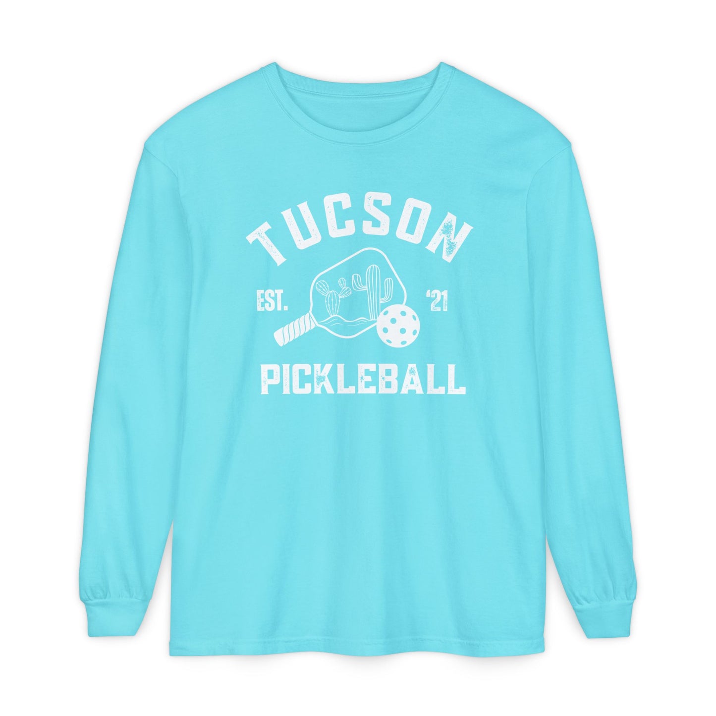 Tucson Pickleball Unisex Long Sleeve Garment Dyed Comfortv Colors T-Shirt for Everyday Comfort