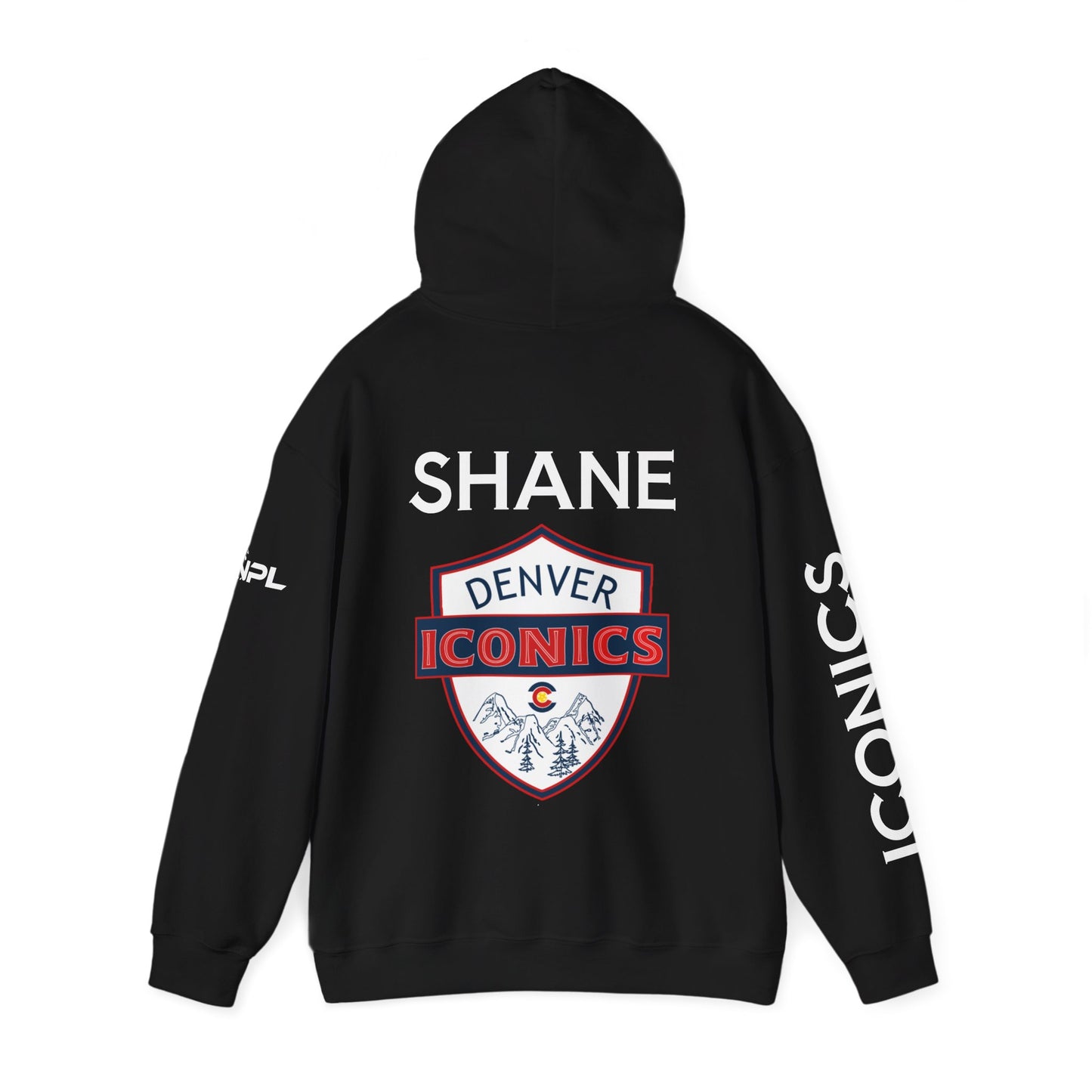 SHANE Denver Iconics Unisex Hoodie. 50% cotton/poly - Customize name to back or sleeve
