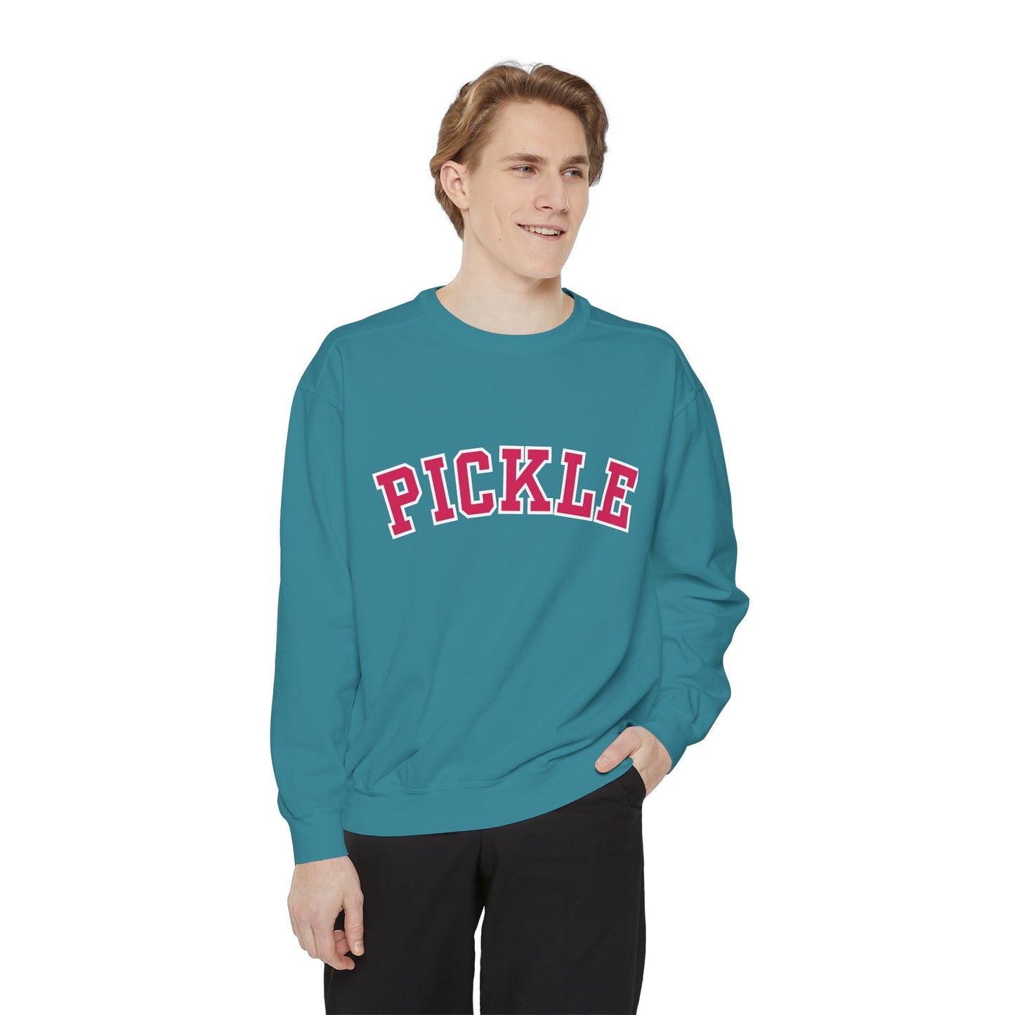 PICKLE Unisex Garment Dyed Medium Weight Collegiate Crew - can customize back