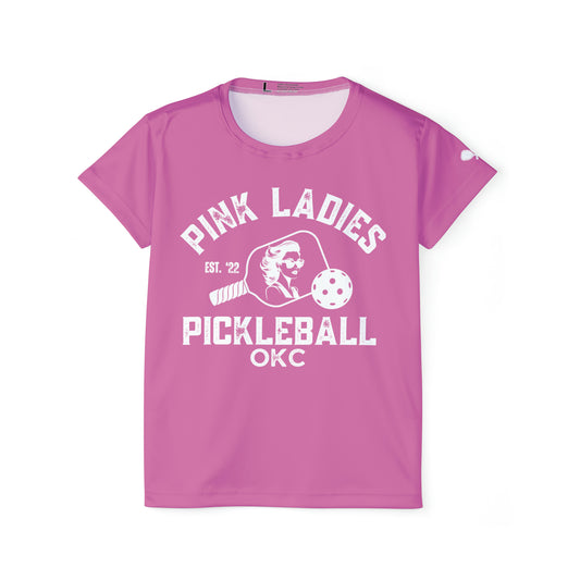 New Lady Face w/ sleeve name added (not Sport Tek) - Pink Ladies Pickleball Women's Sports Jersey - Customized
