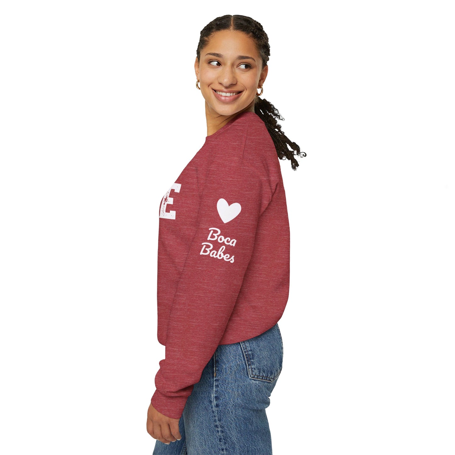 Boca Babes - 50/50 Plush - (heathered & solid colors) personalize sleeve and or back