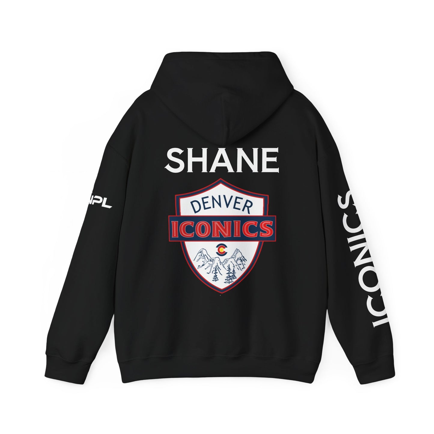 SHANE Denver Iconics Unisex Hoodie. 50% cotton/poly - Customize name to back or sleeve