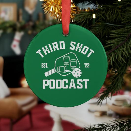 Third Shot Podcast Acrylic Ornament with Ribbon
