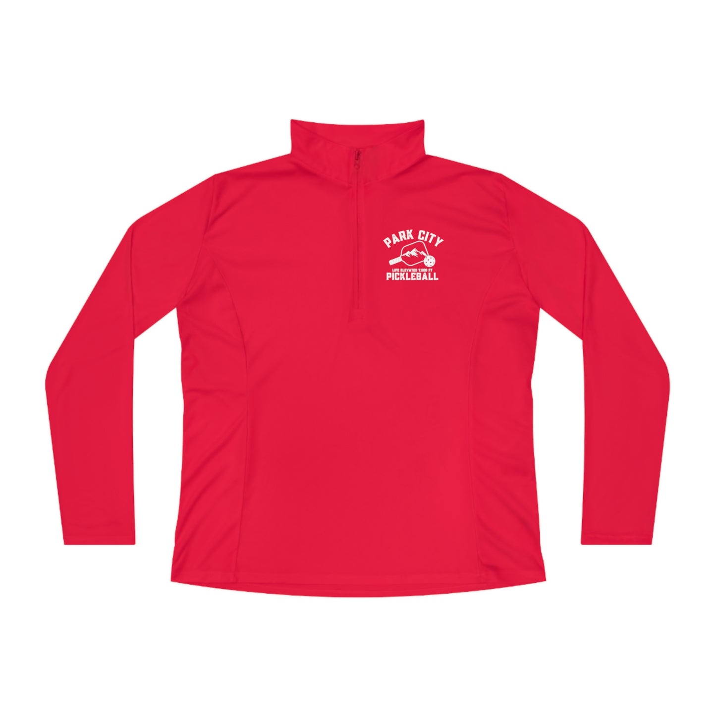 Park City Utah Pickleball - Ladies Moisture Wicking Quarter-Zip -Can customize back