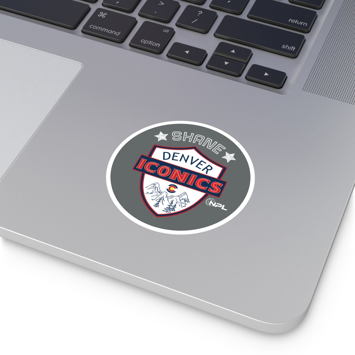 Shane Denver Iconics Round Stickers - Personalized Badges for Laptops, Water Bottles, Gifts, Sports Fans, Outdoor Decor