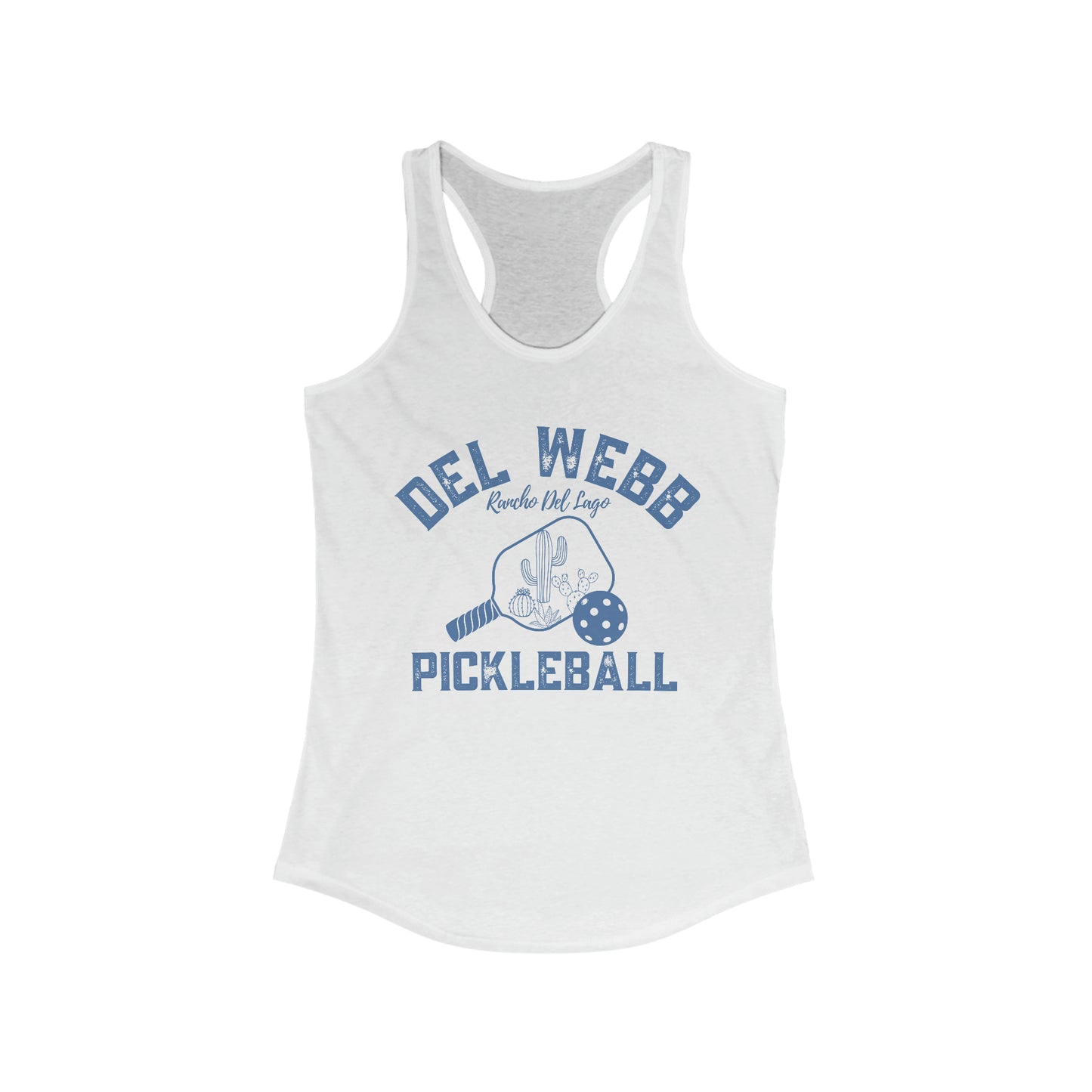 Del Webb Pickleball - Women's Ideal Racerback Tank - can customize back
