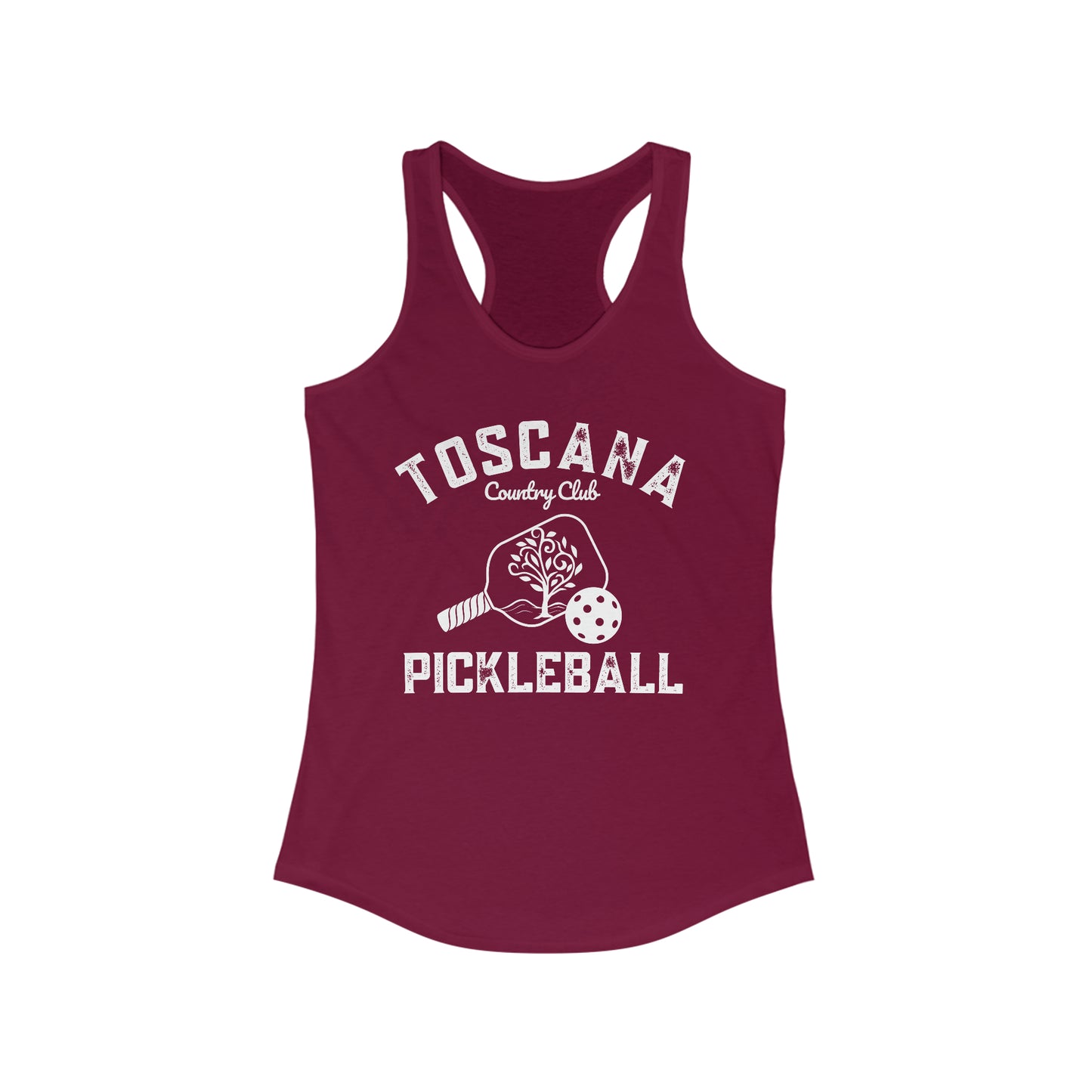 Toscana Country Club. - Women's Ideal Racerback Tank - customize back