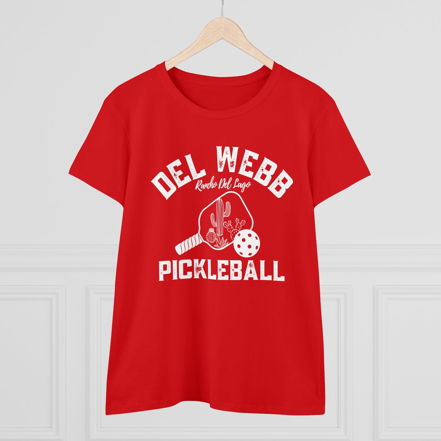 Del Webb Pickleball - Women's Midweight Cotton Tee