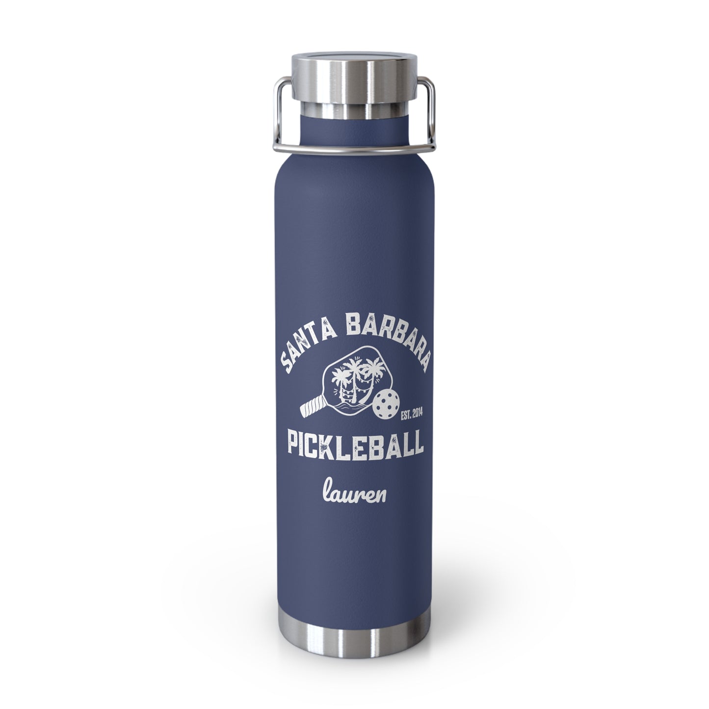 Santa Barbara Pickleball Special Holiday Edition -Copper Vacuum Insulated Bottle, 22oz - customizable