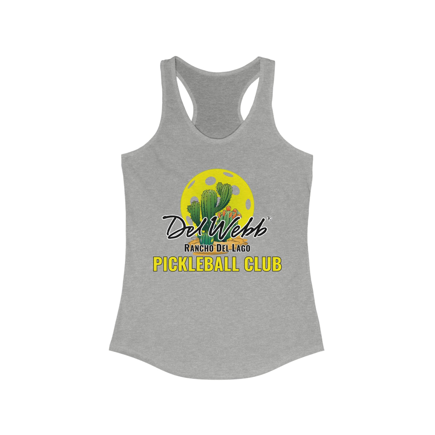Del Webb Tank - can personalize back- Women's Ideal Racerback Tank