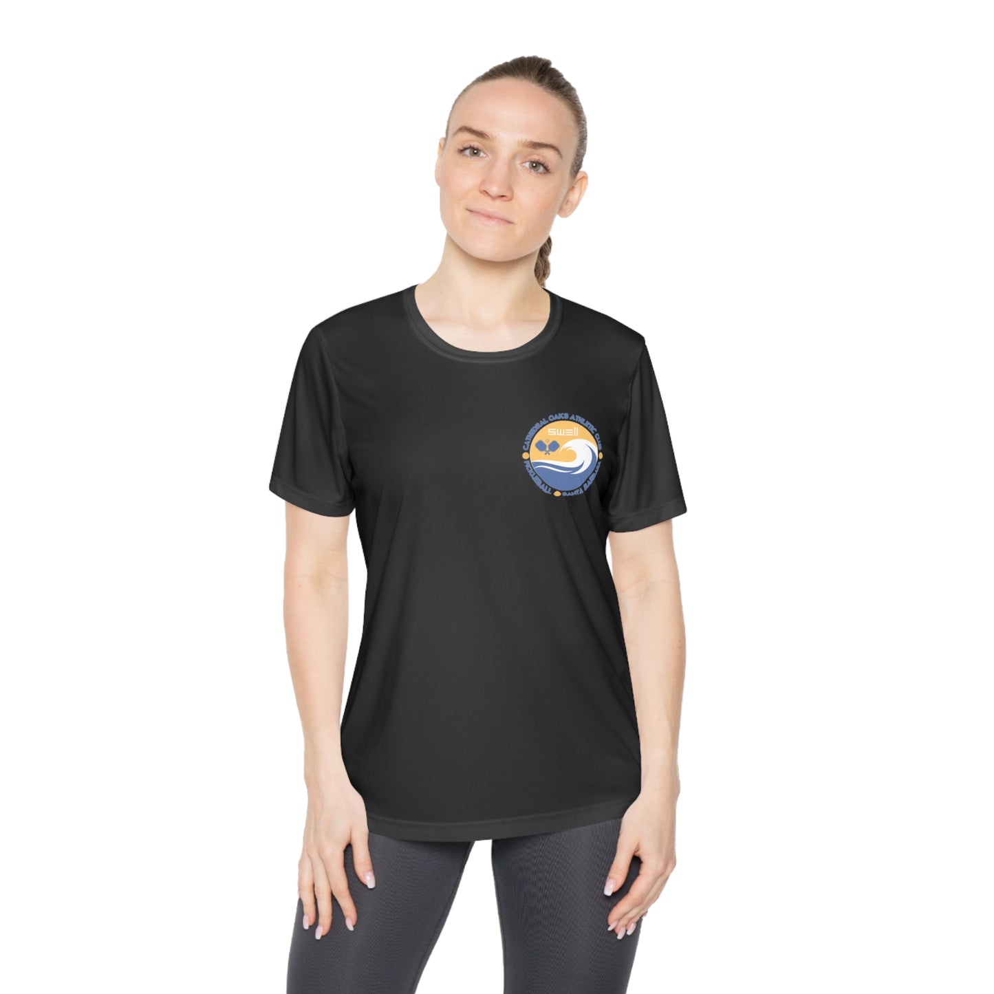 SWELL Cathedral Oaks - CUSTOMIZED SPF 40, Moisture Wicking Ladies Competitor Tee - Can add name left chest or back