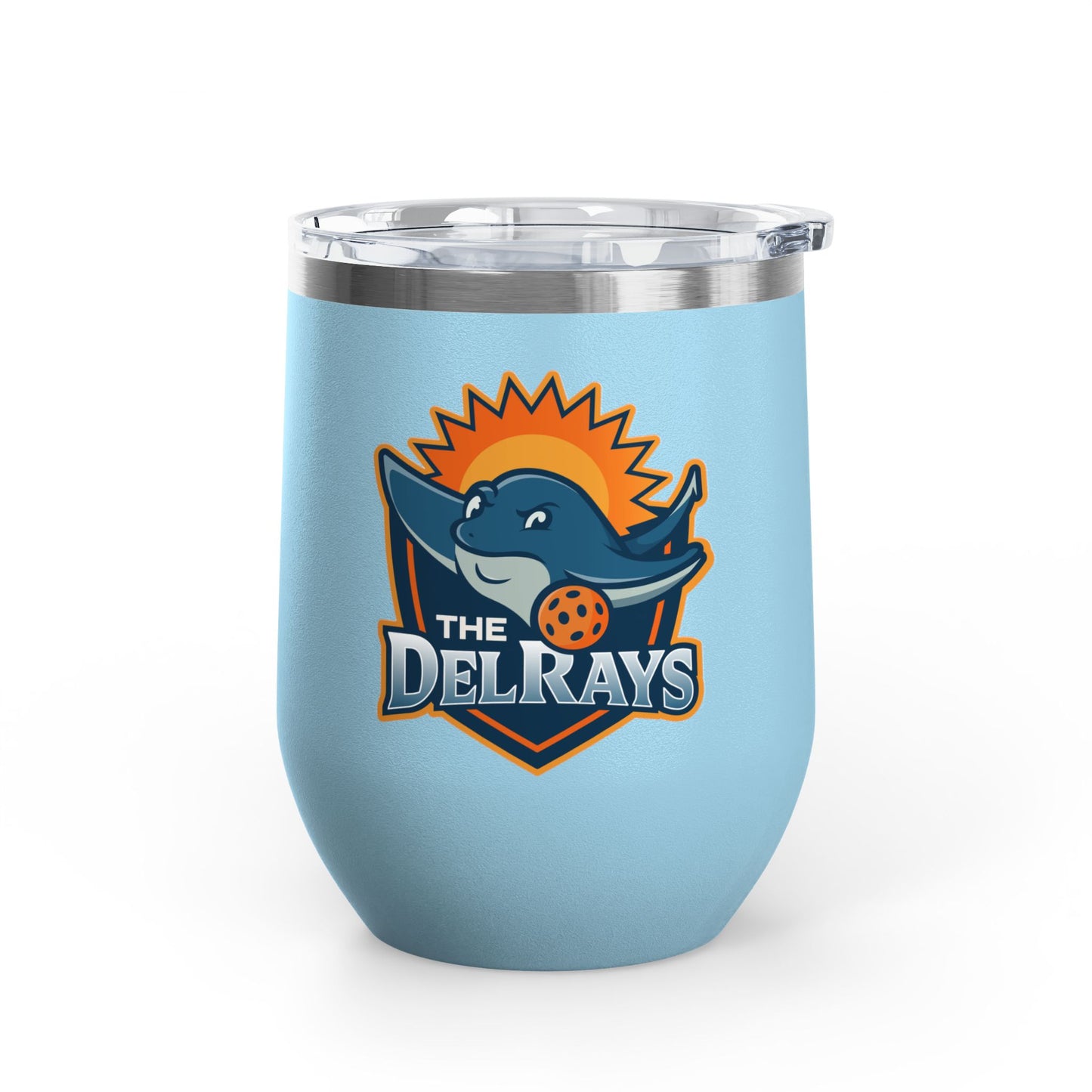 The Del Rays/US Legends Pickleball 2- sided logo Wine Tumbler, 12oz