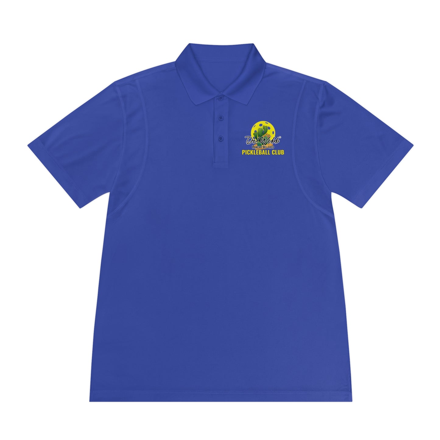 Del Webb Pickleball Moisture Wicking SPF 40 -Men's Sport Polo Shirt- can customize back