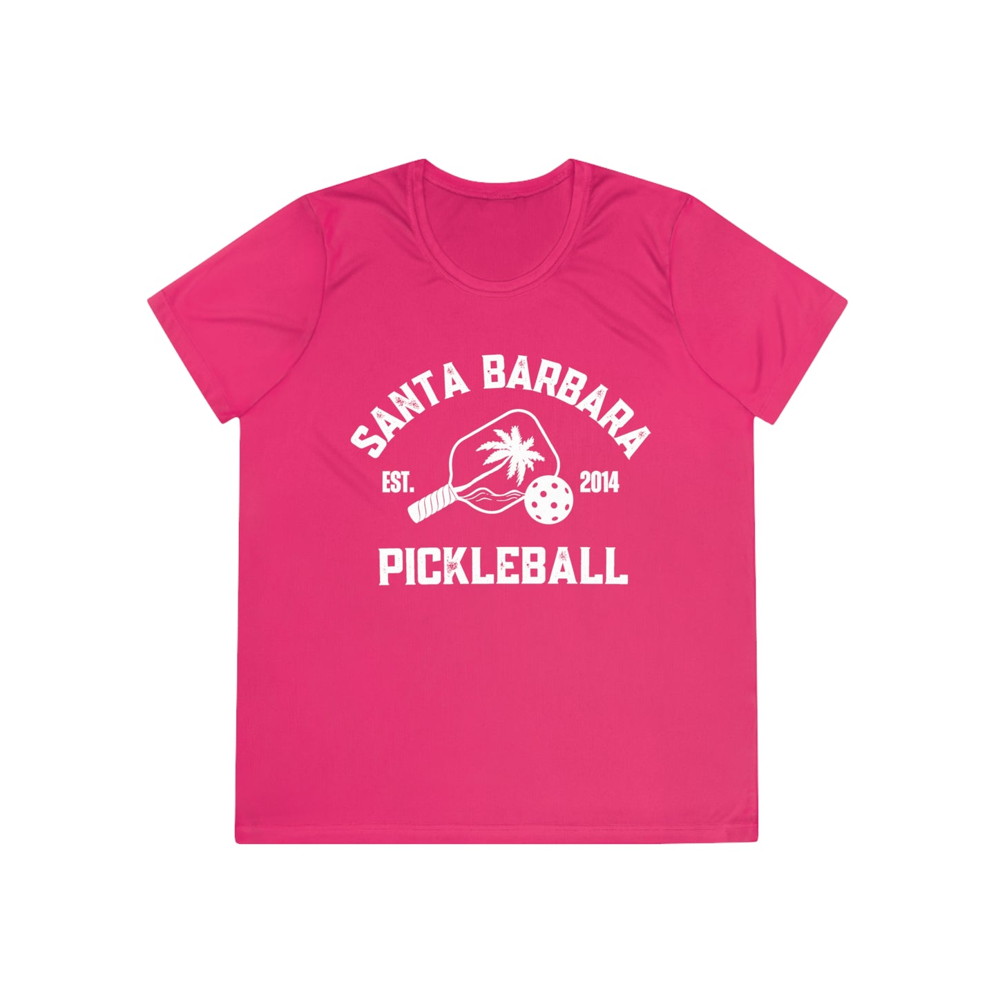 PINK Santa Barbara Ladies Competitor Tee - customize back (put name in notes)