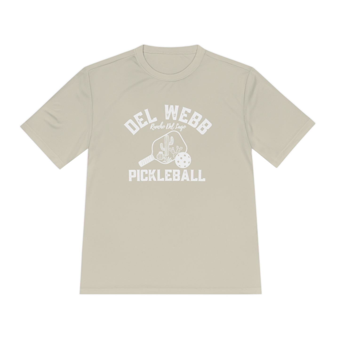 Del Webb Pickleball - Fuller Cut, Unisex Moisture Wicking Tee, SPF 40 - can customize back