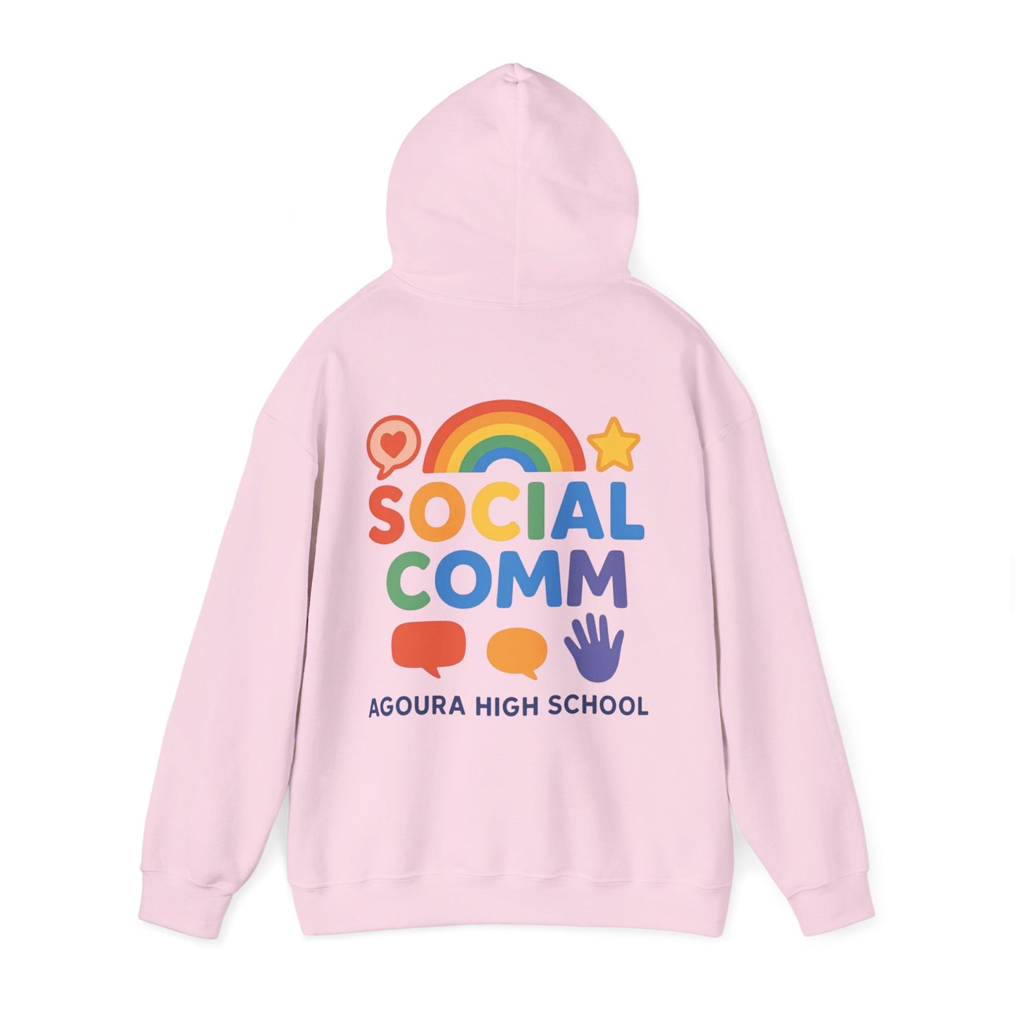 SOCIAL COMM Unisex Hoodies 50/50 blend Gilden 2 sided print