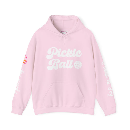 Pink Retro  Hoodie - customize sleeves.  Can add your own logo, and name 3 sides words