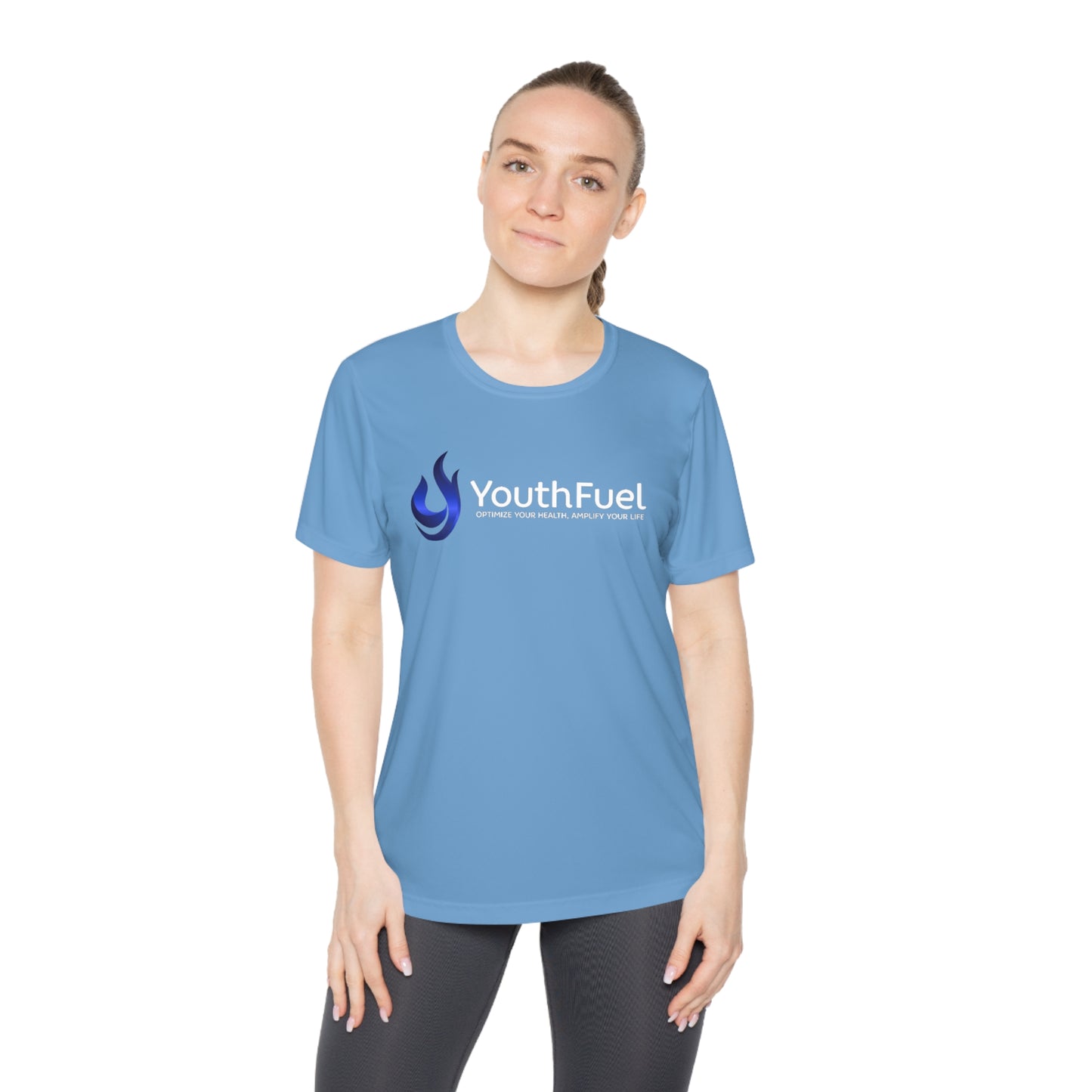 YouthFuel - SPF 40, Ladies Moisture Wicking Competitor Tee (Gamma Logo added)