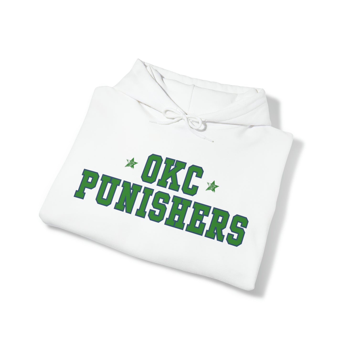 OKC Punishers Hoodie w/ Stars Green Letters - customize sleeve & back