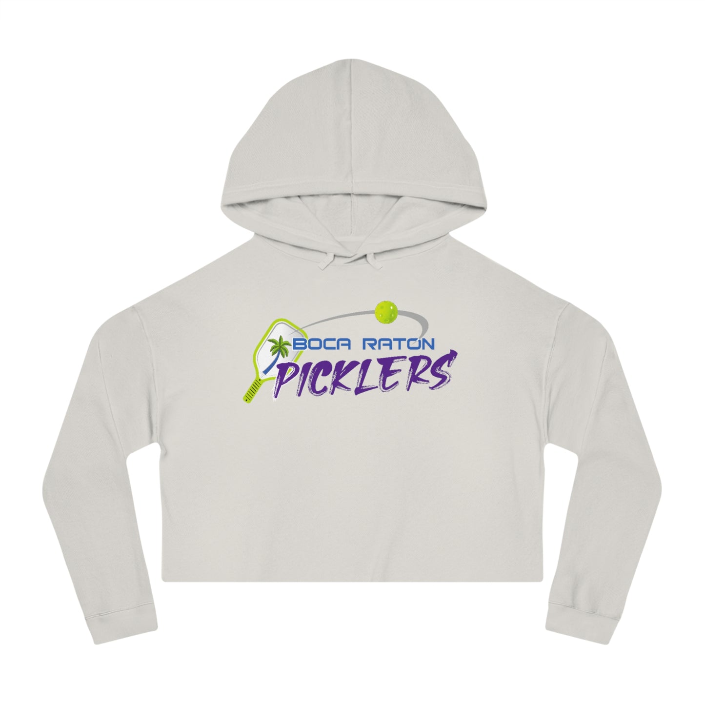 Boca Raton Pickler’s NPL Team -Women’s Cropped Hooded Sweatshirt (can add name on back)