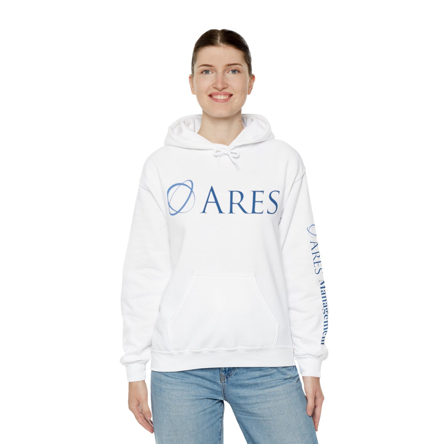 Ares Management Unisex 50/50 Hoodie - w/ sleeve logo