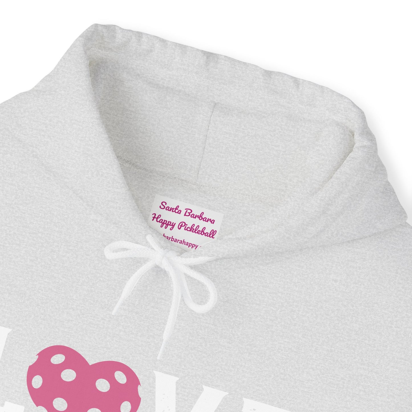 Del Webb Pickleball LOVE Hoodie - 3 pickleball hearts sleeve - can customize sleeves & back - add in notes